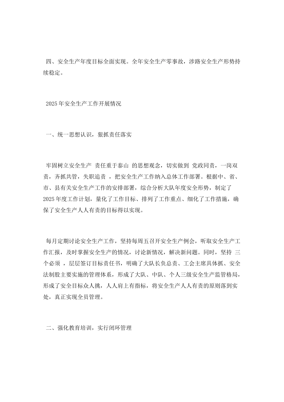 路政大队2025年安全生产工作总结及2025年工作计划_第2页