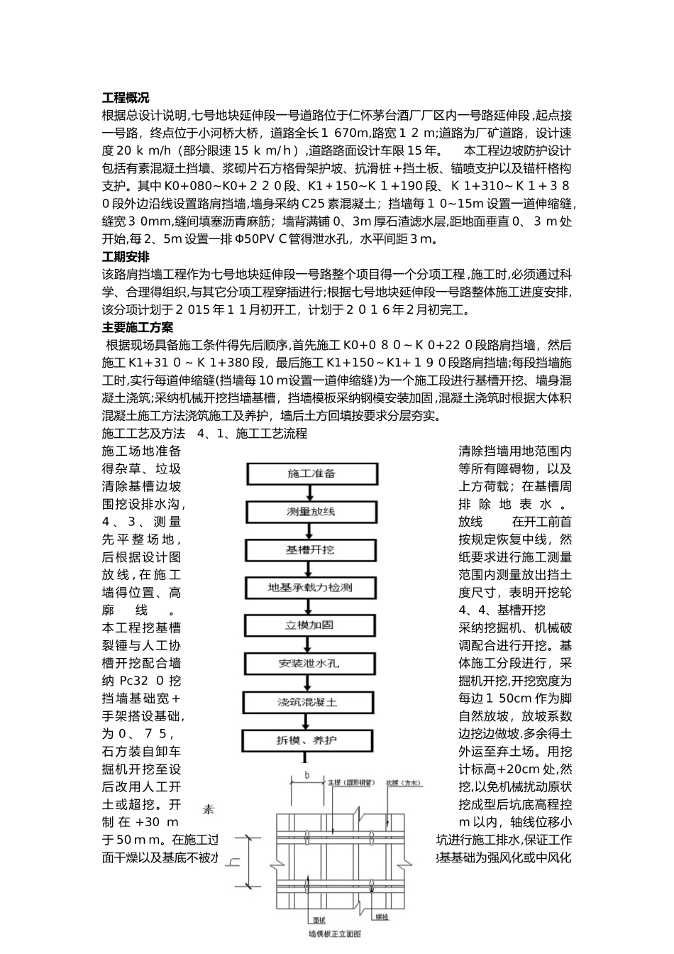 路肩挡土墙施工方案_第1页