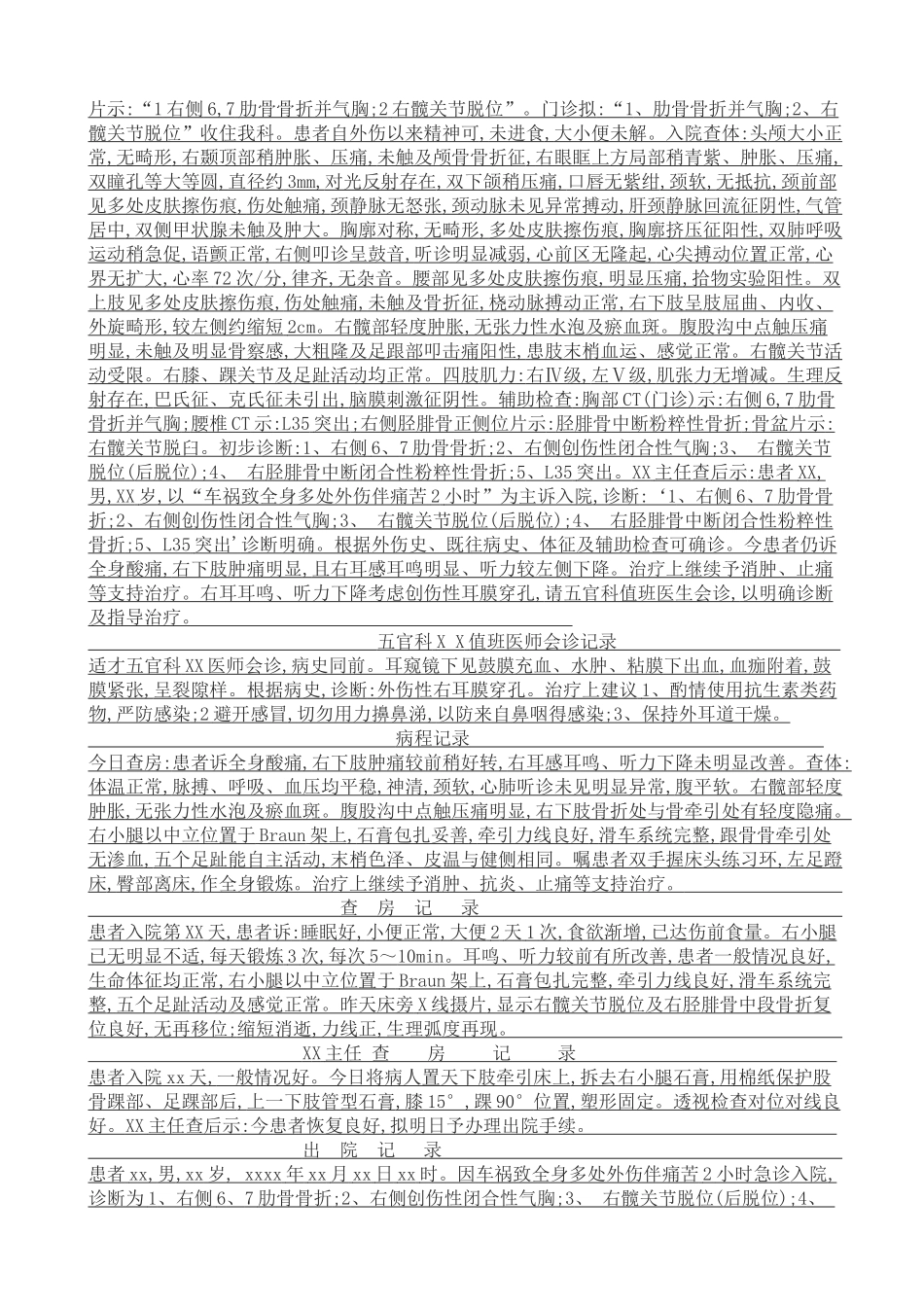 车祸外伤病程记录_第2页