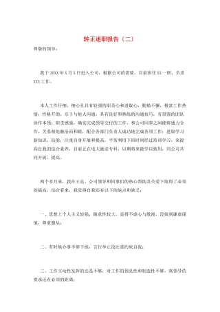 转正述职报告(二)