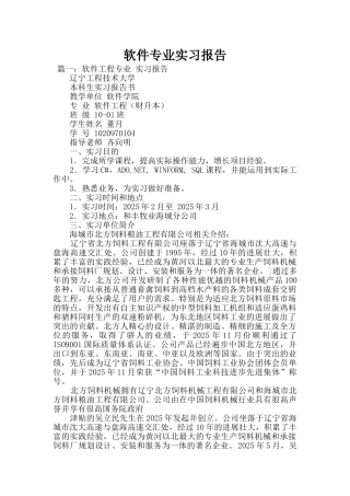 软件专业实习报告