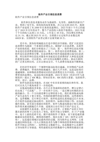 软件产业引领信息消费