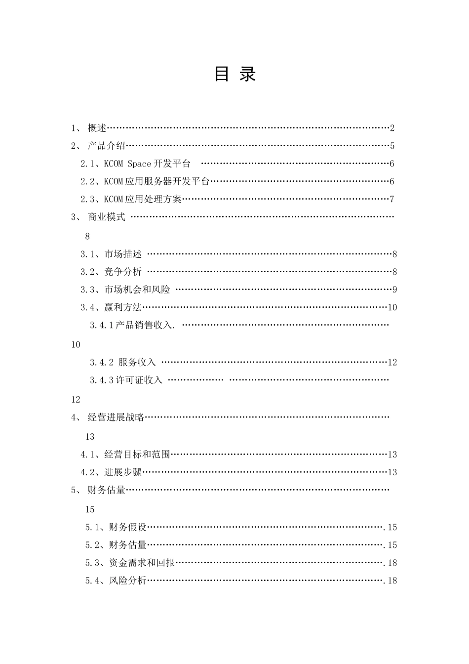 软件公司商业专题计划书_第1页
