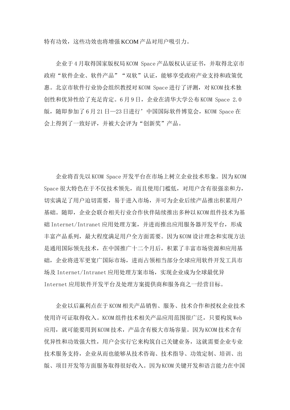 软件公司商业专题计划书_第3页