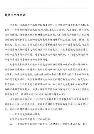 软件安全性测试-2025年文档资料