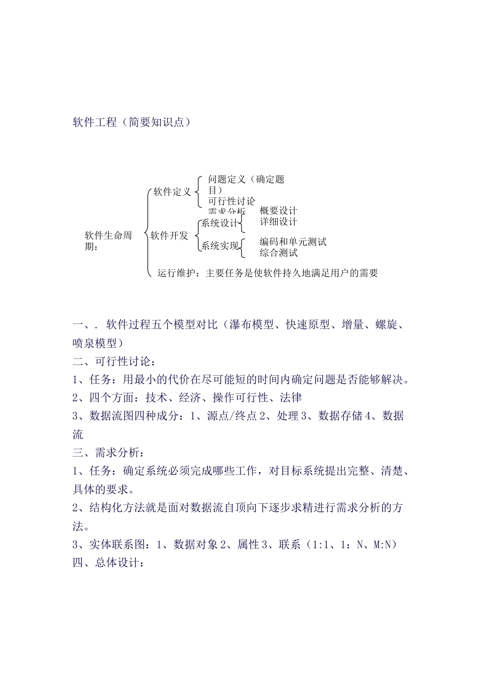 软件工程知识点总结(良心出品必属精品)_第1页