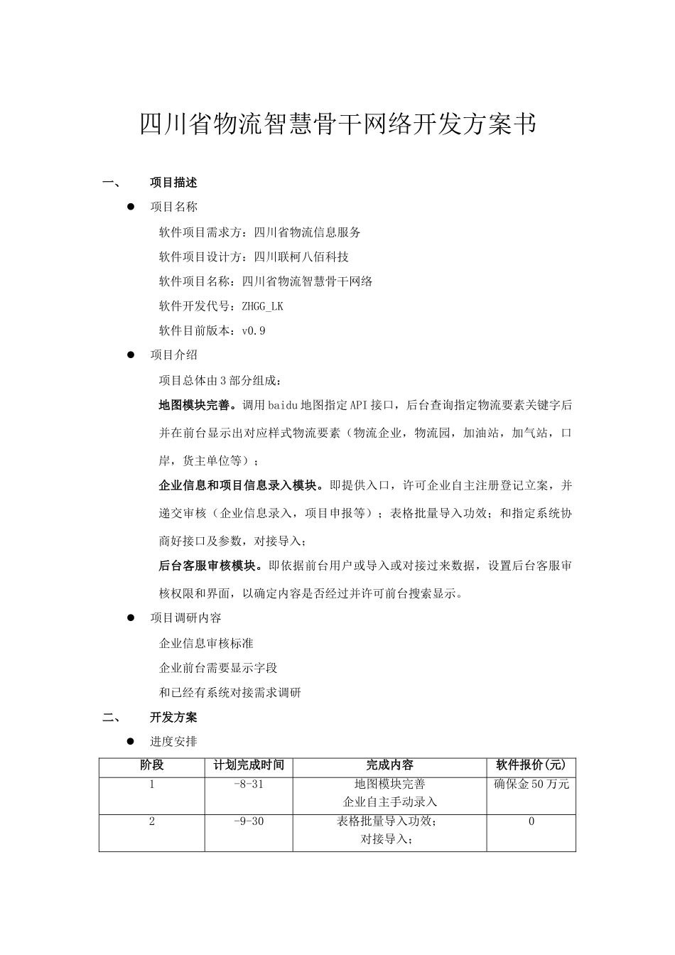 软件开发专项方案书_第1页