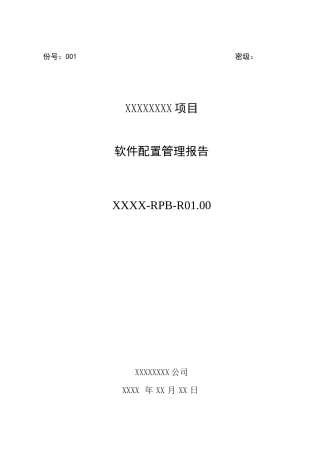 软件配置管理报告