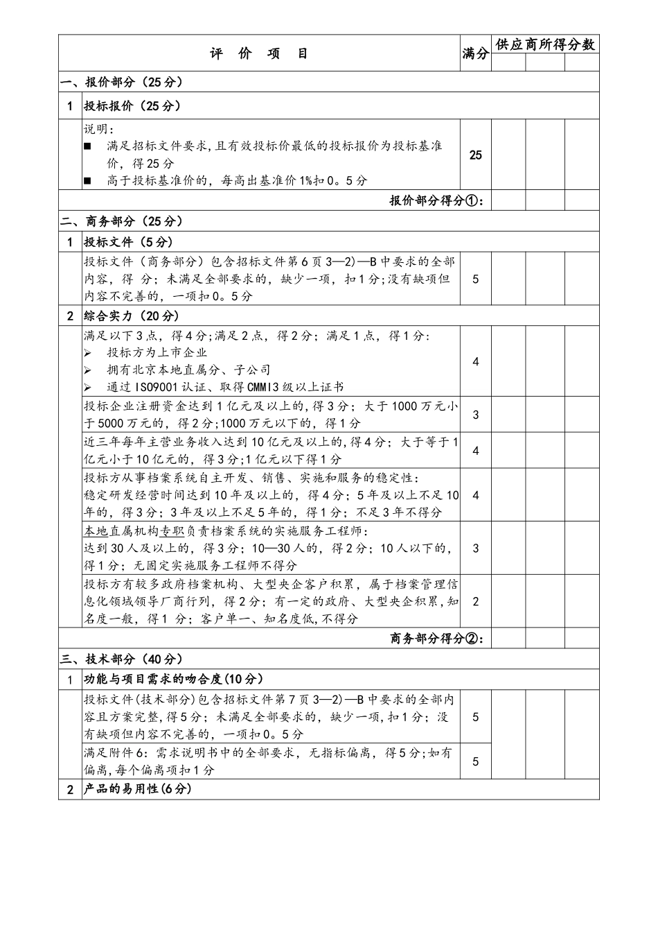 软件项目招标评分细则-V1.0_第1页