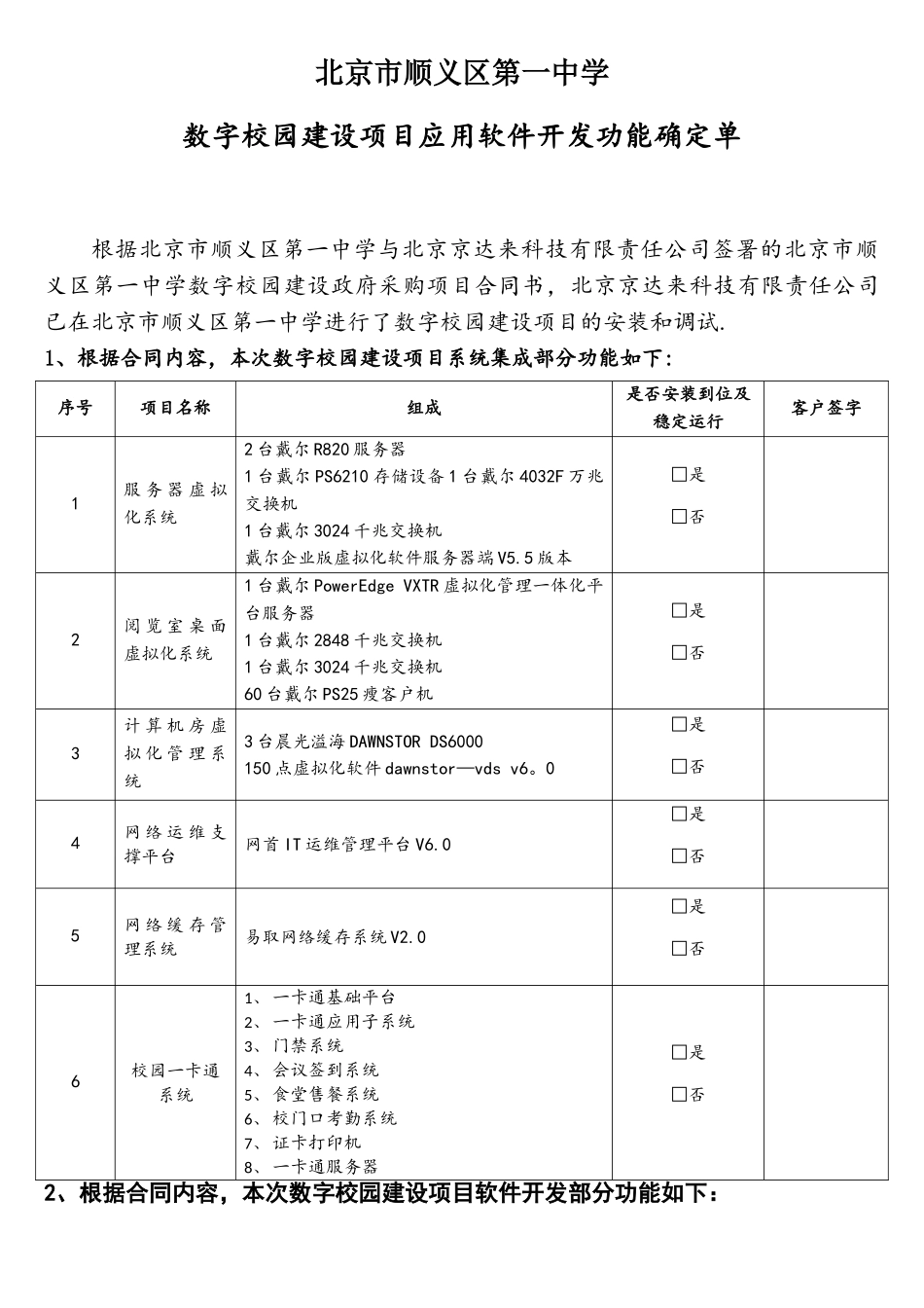 软件项目用户功能确认清单_第1页