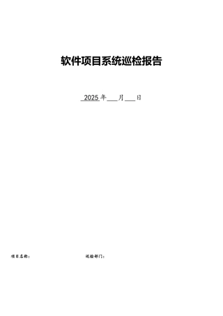 软件项目系统巡检报告