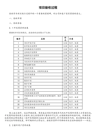 软件项目验收流程各步骤内容
