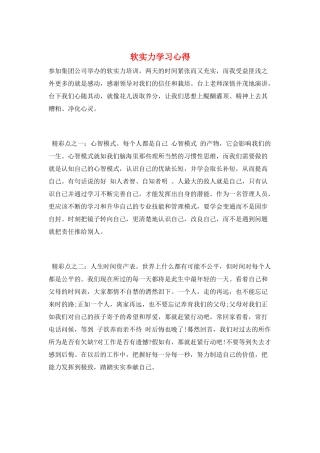 软实力学习心得