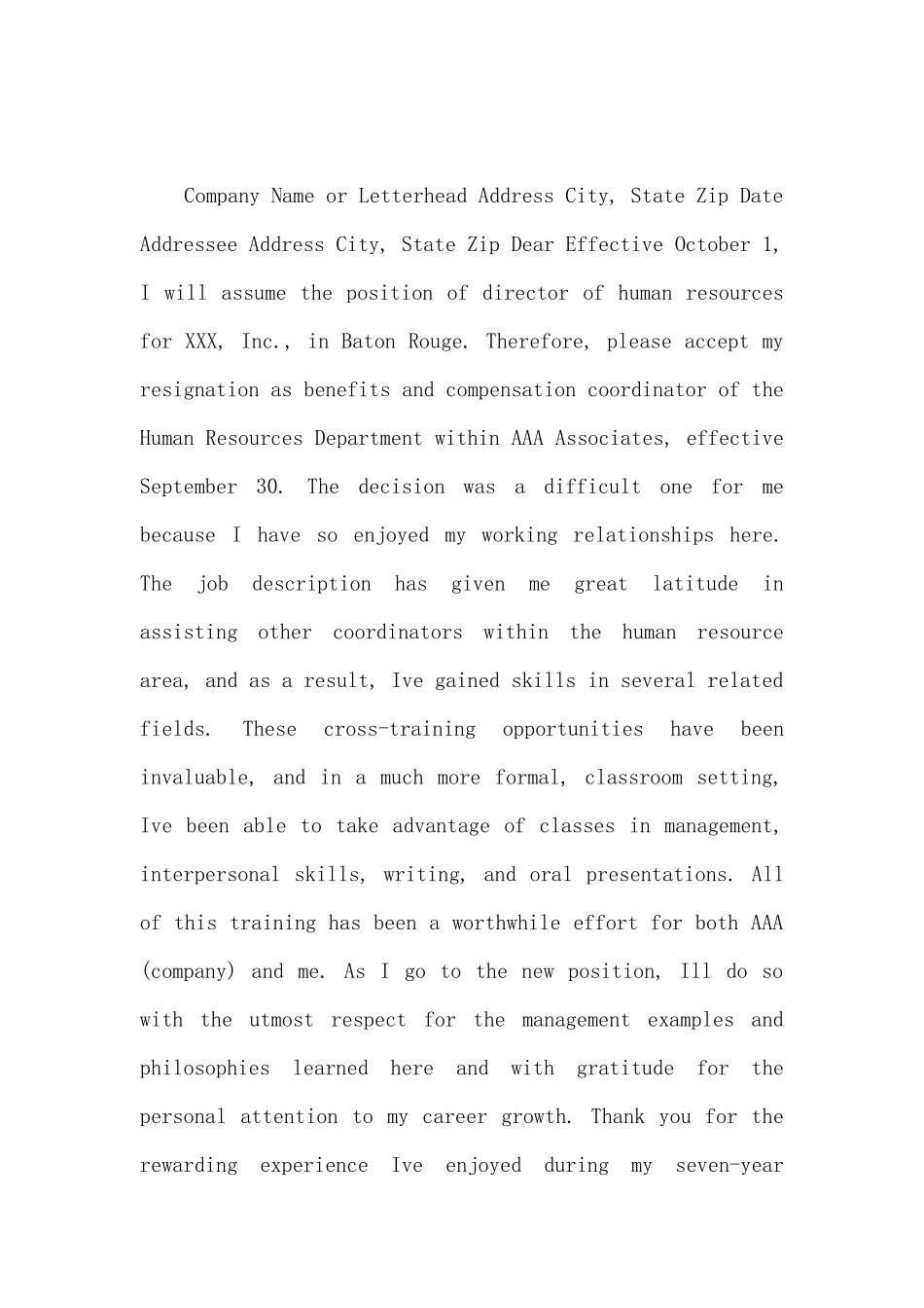 辞职报告范本英文版_第2页