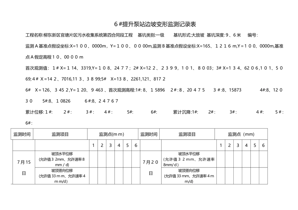 边坡变形监测表_第1页