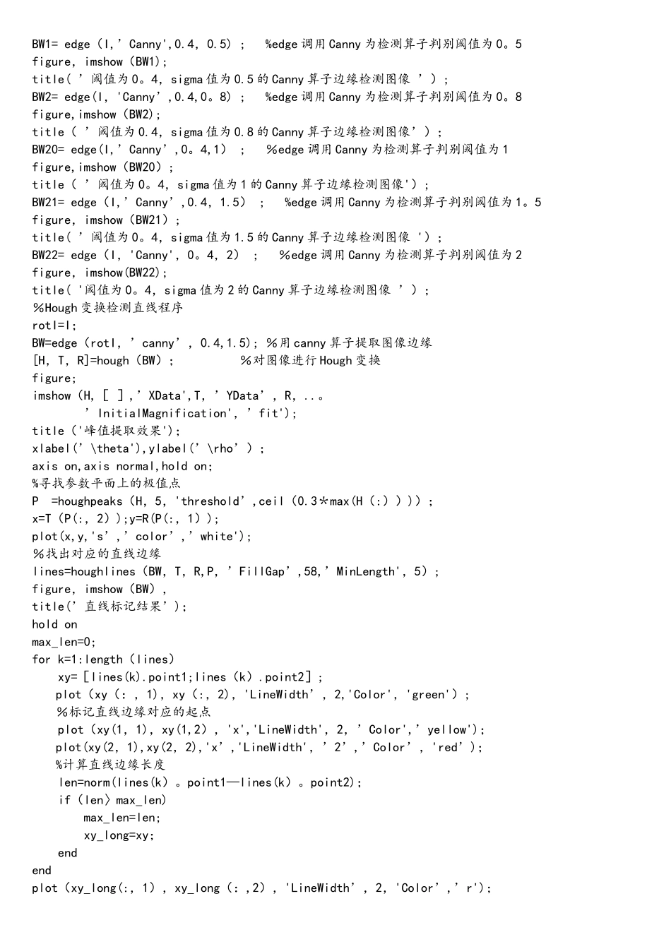 边缘检测与Hough变换实验报告Matlab_第2页