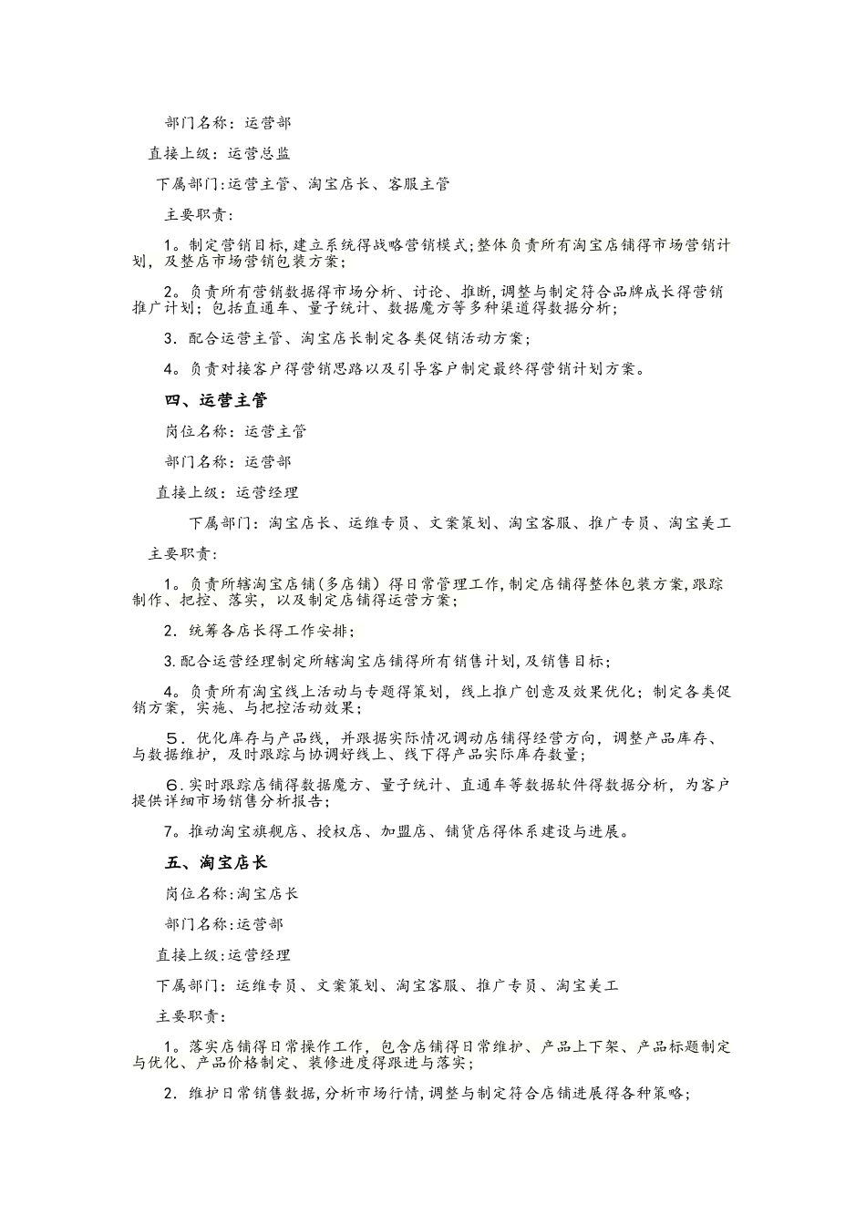 运营部门岗位职责说明_第2页