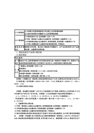 进项税额的抵扣计算
