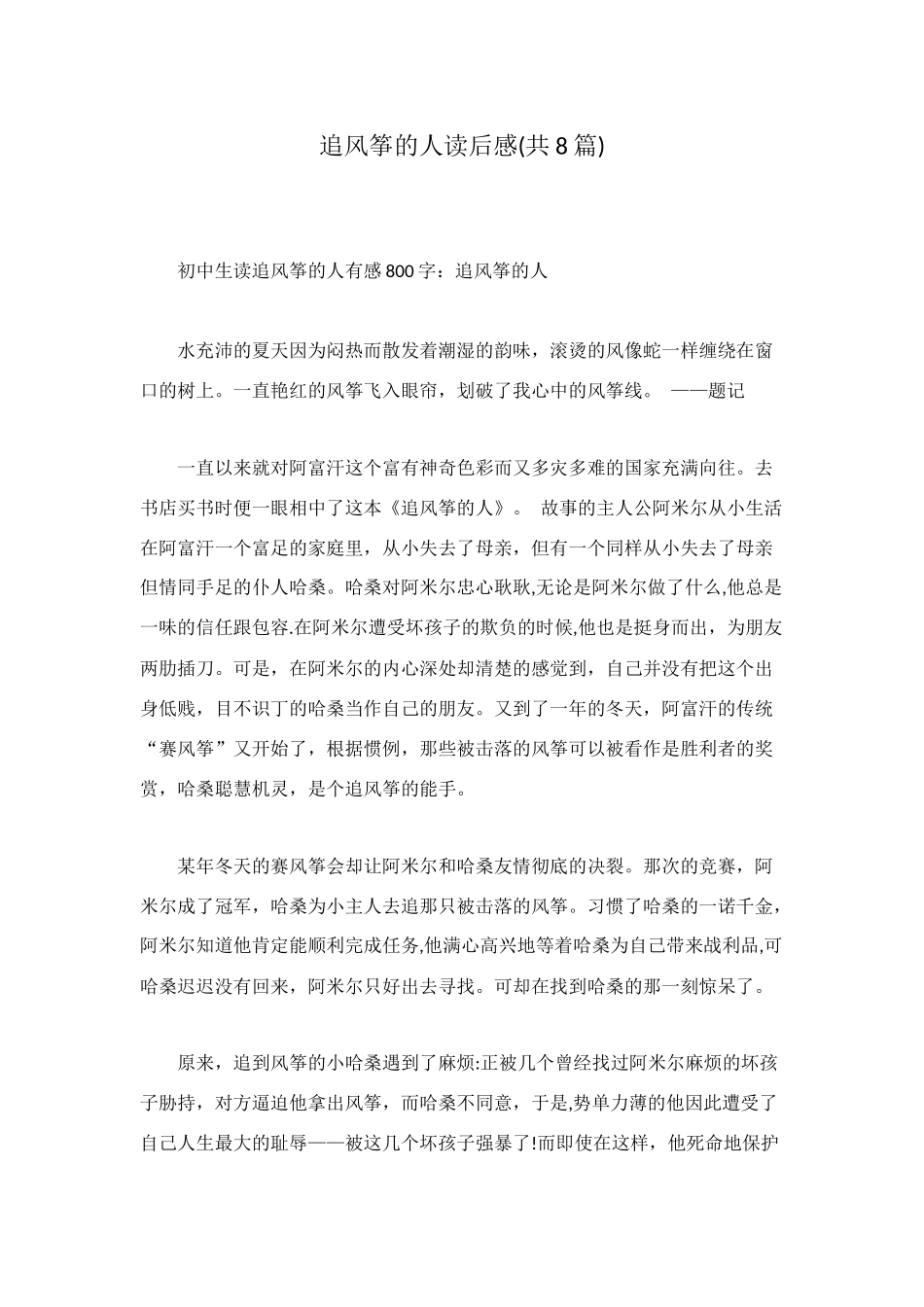 追风筝的人读后感_第1页