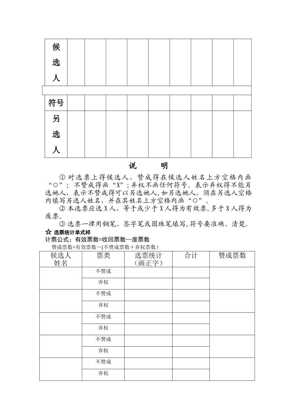 选票及统计单式样_第2页