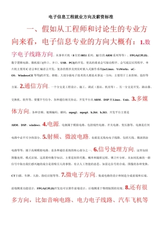 通信工程就业方向及薪资标准