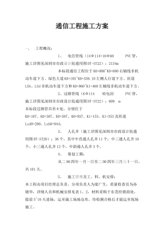 通信工程施工方案样本