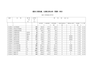 通信工程机械仪器仪表台班预算单价