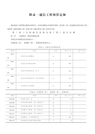 通信工程预算定额