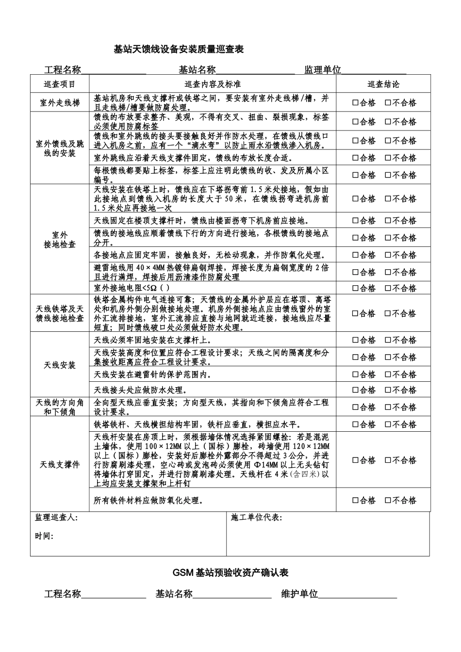 通信建设监理用的预验收表格_第2页