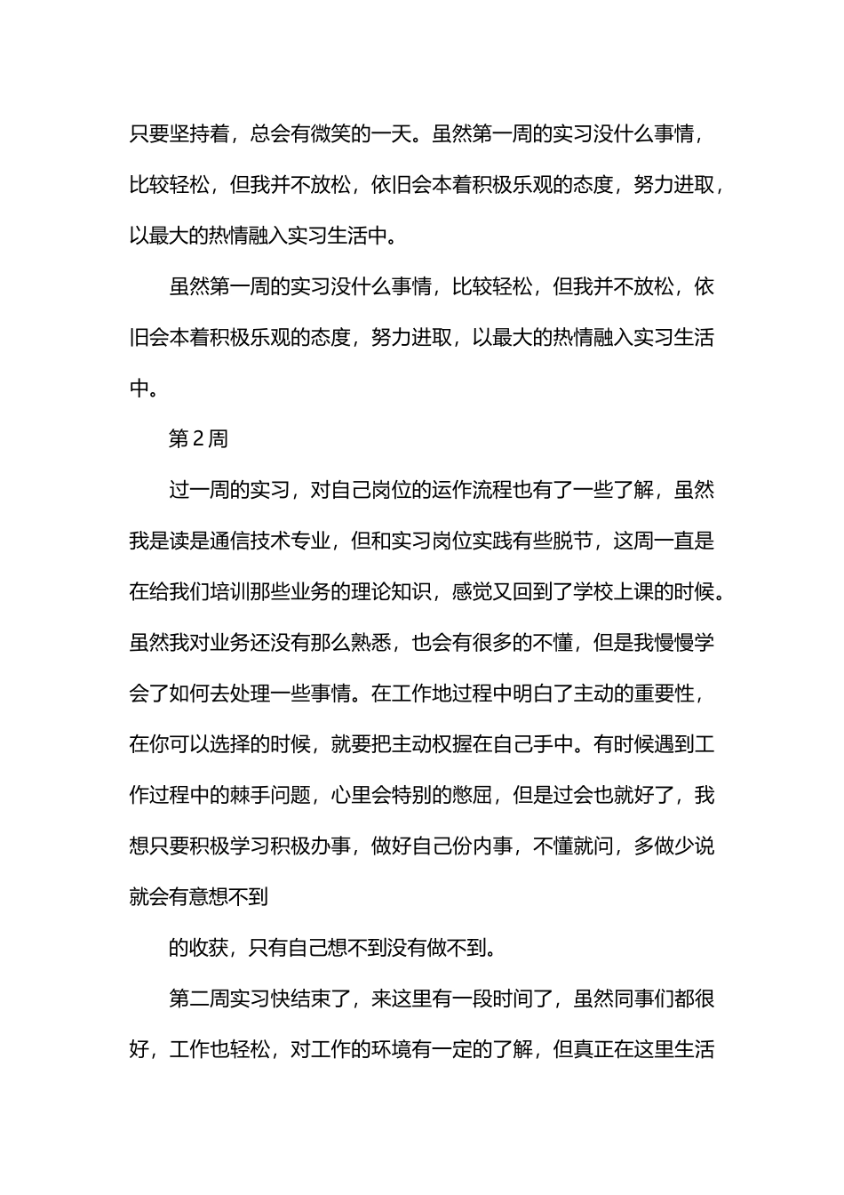 通信技术专业毕业实习周记_第2页