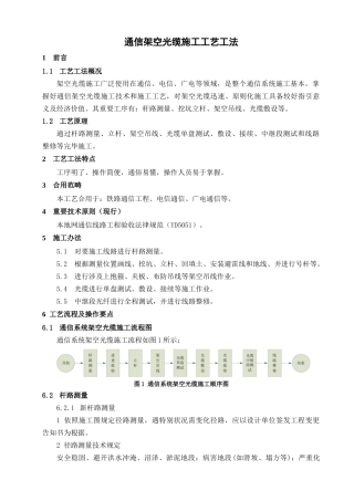 通信架空光缆施工工艺工法样本