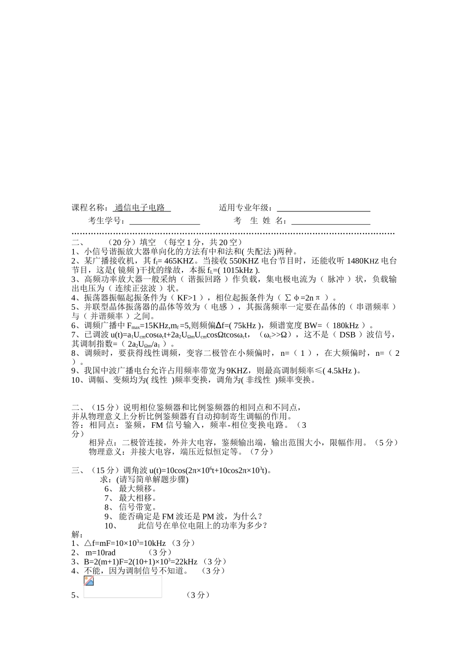 通信电子电路试题及答案_第2页