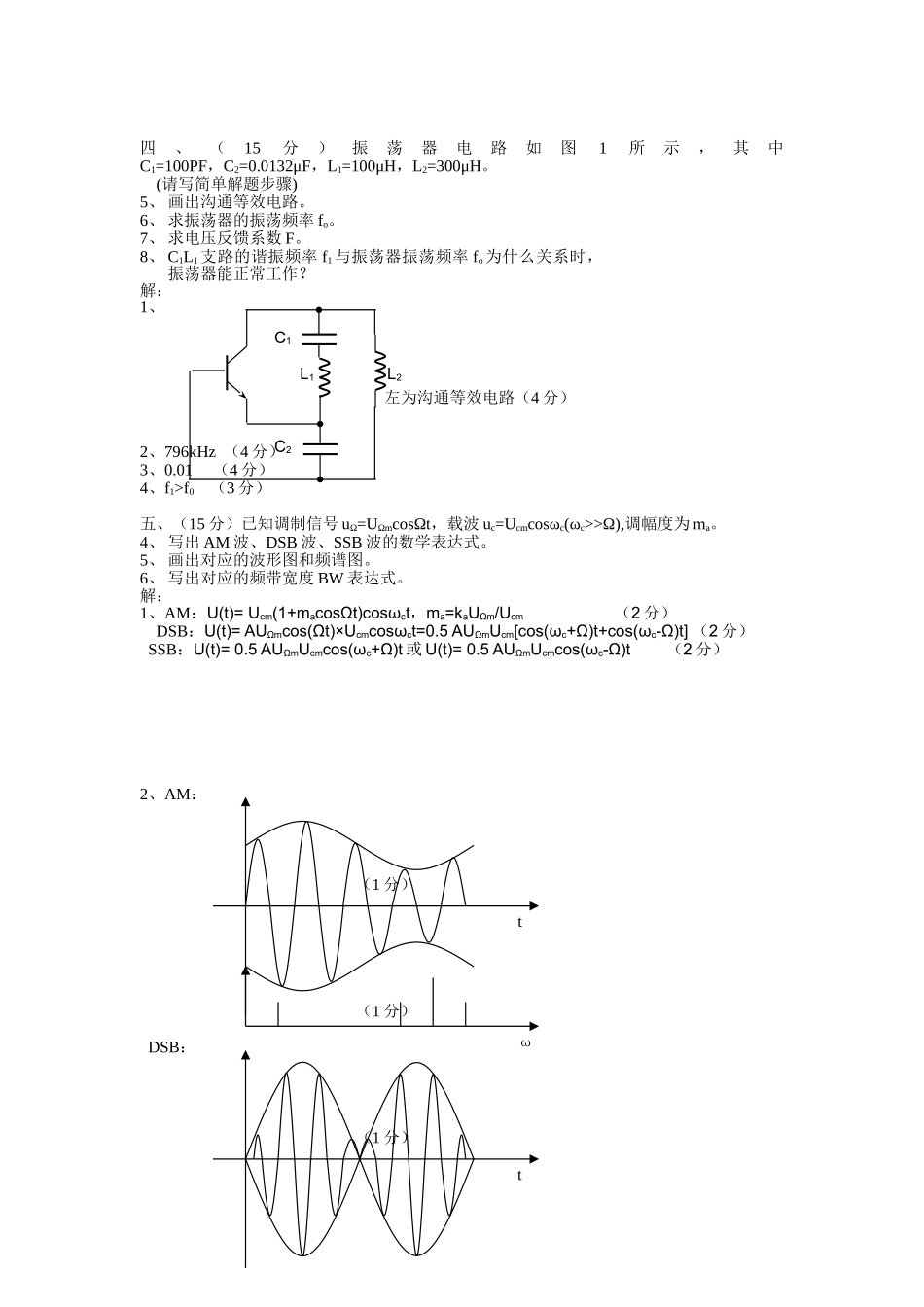 通信电子电路试题及答案_第3页