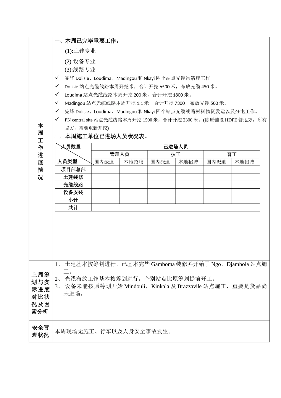 通信项目工程周报模板样本_第3页