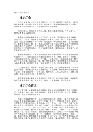 遂宁灯会叙事作文