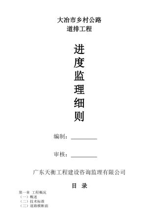 道排工程进度监理细则