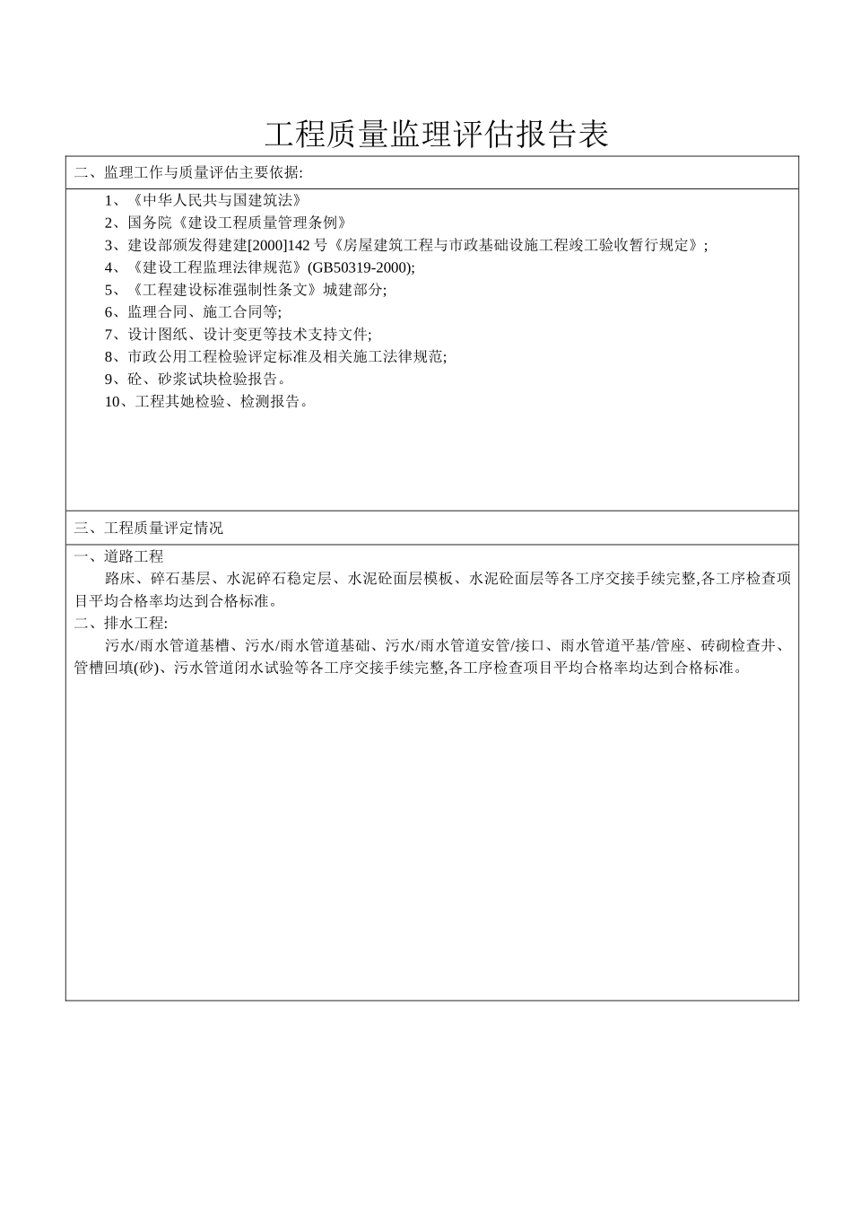 道路监理质量评估报告书_第2页