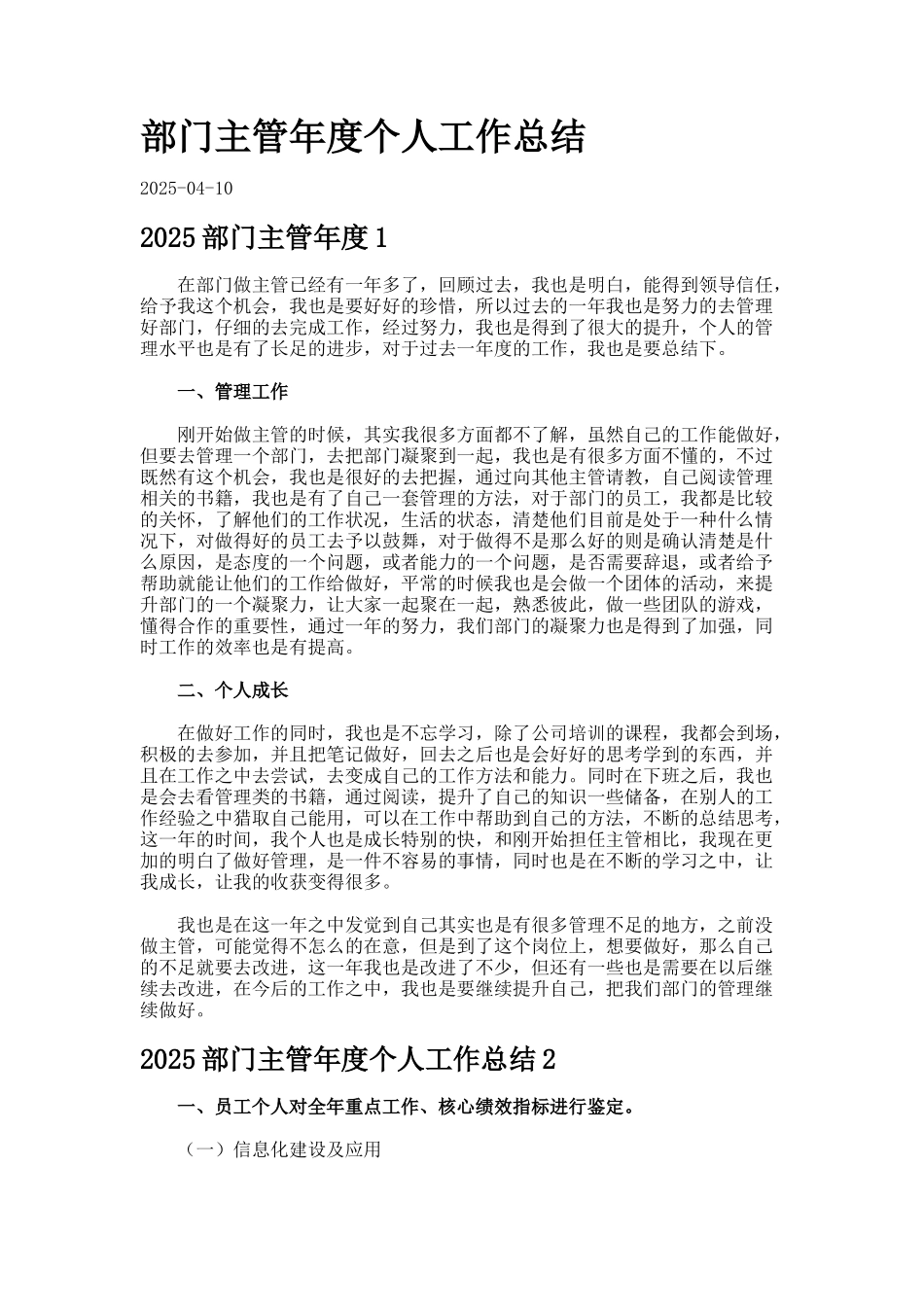 部门主管年度个人工作总结9_第1页