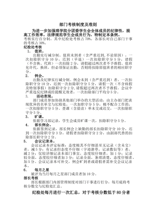 部门考核制度及量化准则 