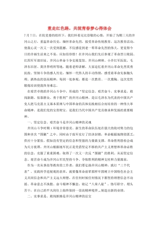 重走红色路-共筑青春梦心得体会