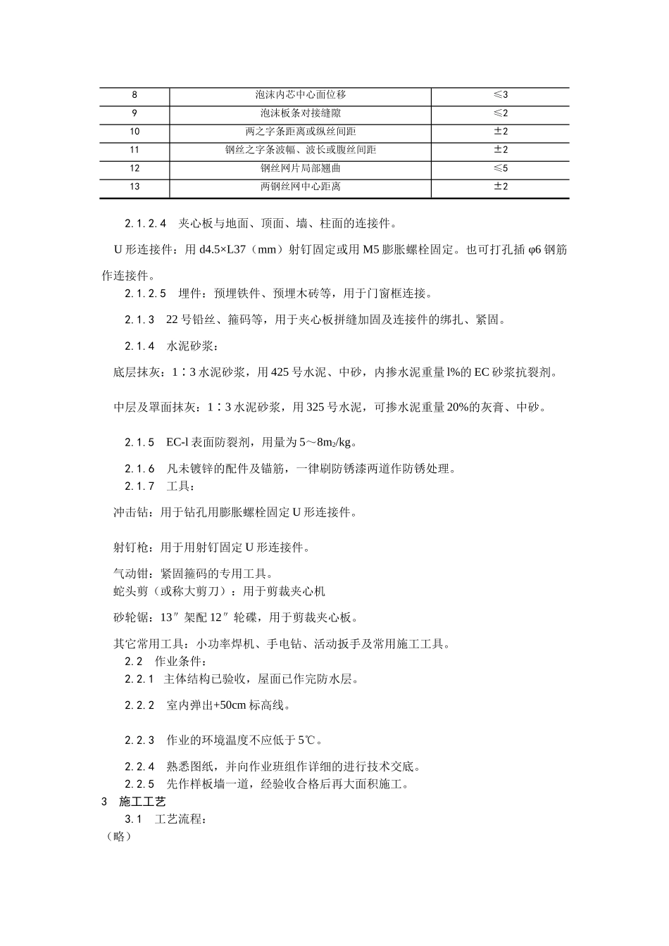 钢丝网架水泥夹心隔墙施工工艺_第3页