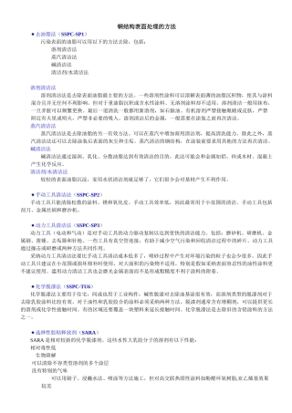 钢结构表面处理的方法