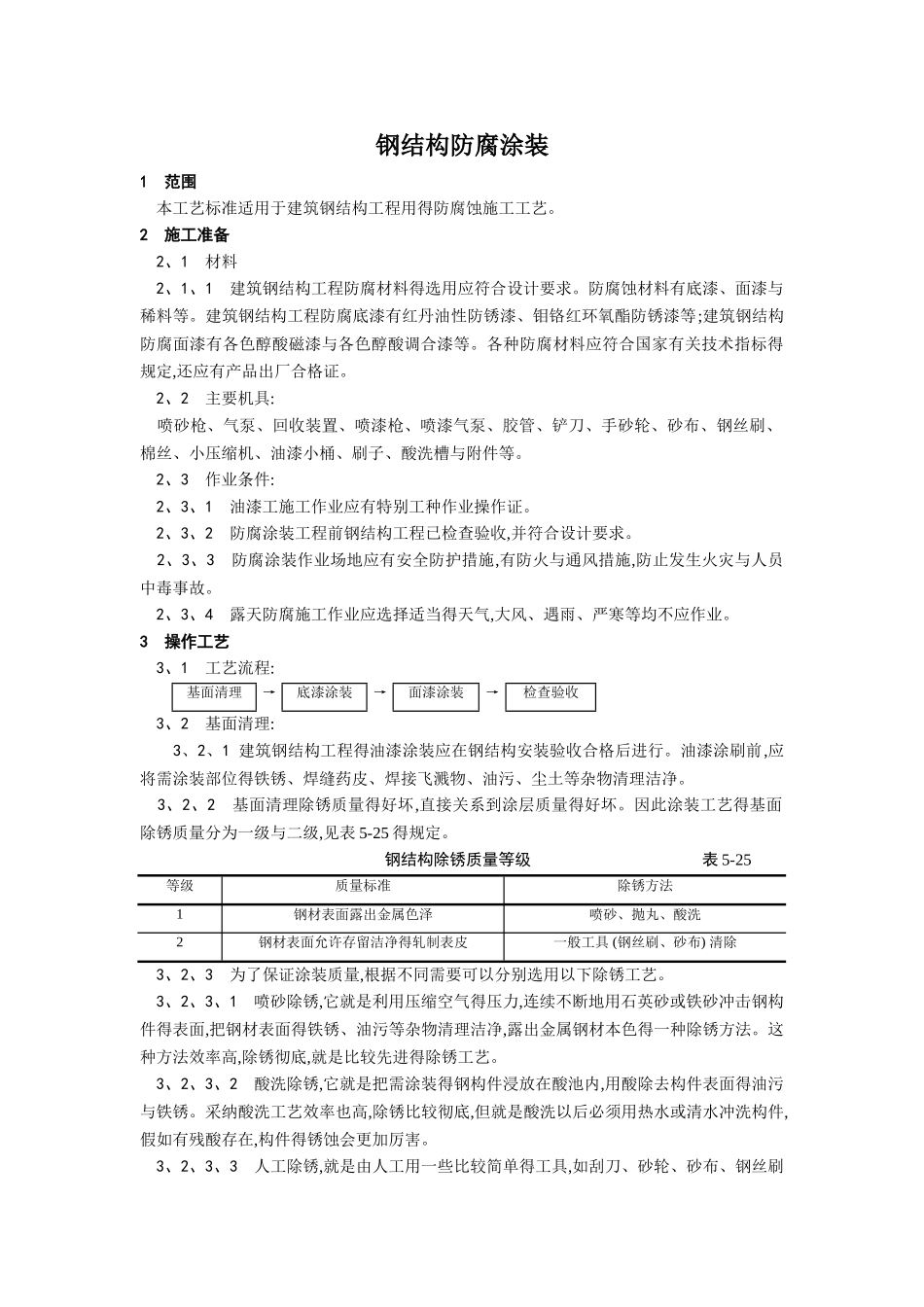 钢结构防腐涂装工艺_第1页