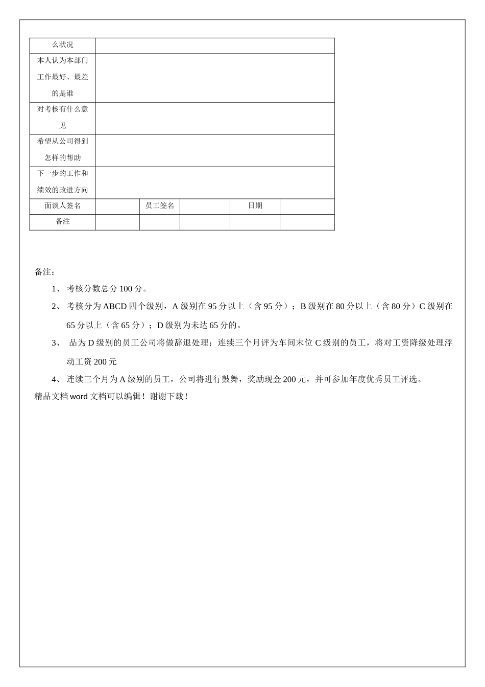 钣金工岗位职责和要求---考核表_第3页