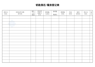 钥匙借还看房登记表_secret
