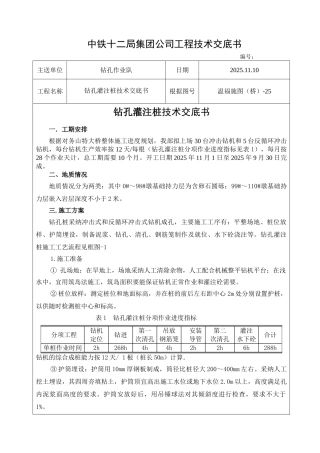 钻孔灌注桩技术交底书fff