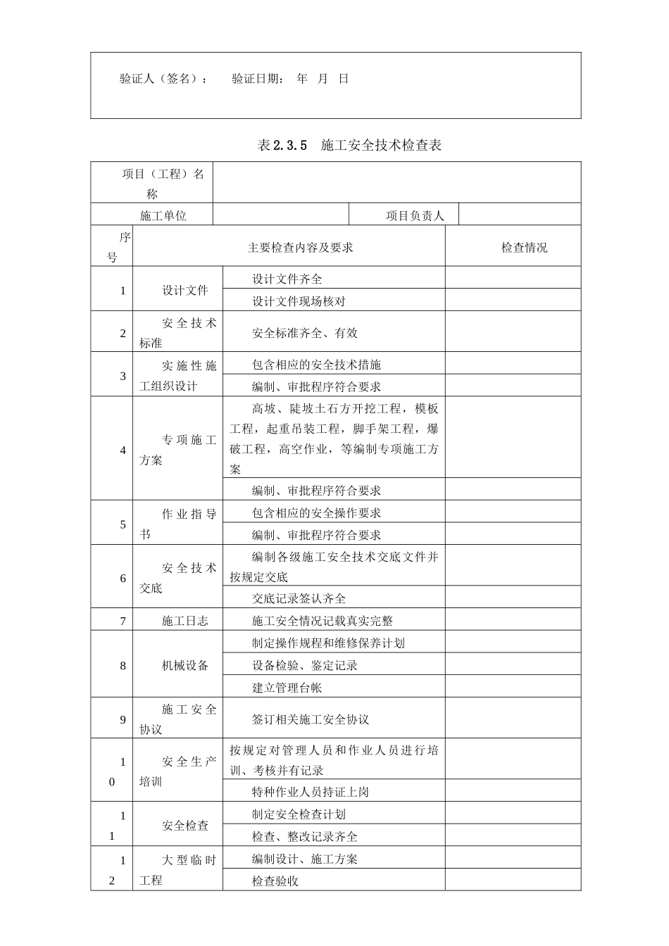 铁路工程基本作业施工安全技术规程表格_第3页
