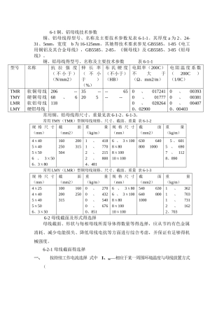 铜、铝母线的型号