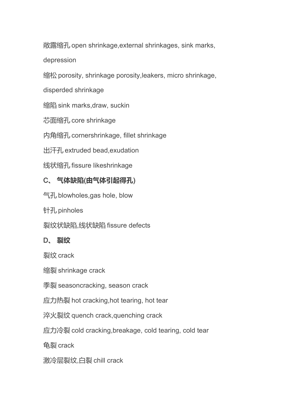 铸造缺陷中英文对照_第2页