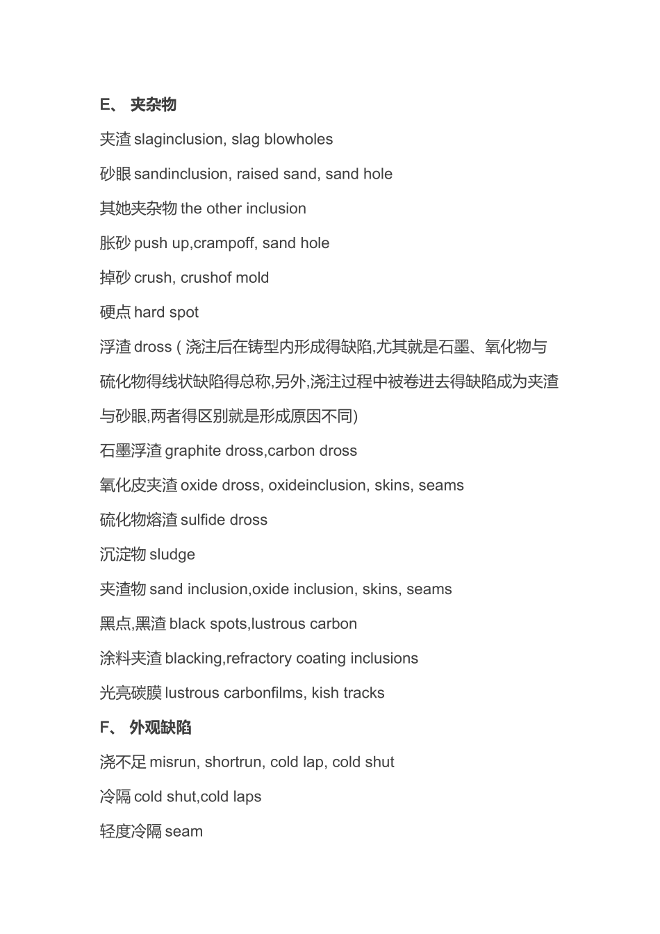 铸造缺陷中英文对照_第3页